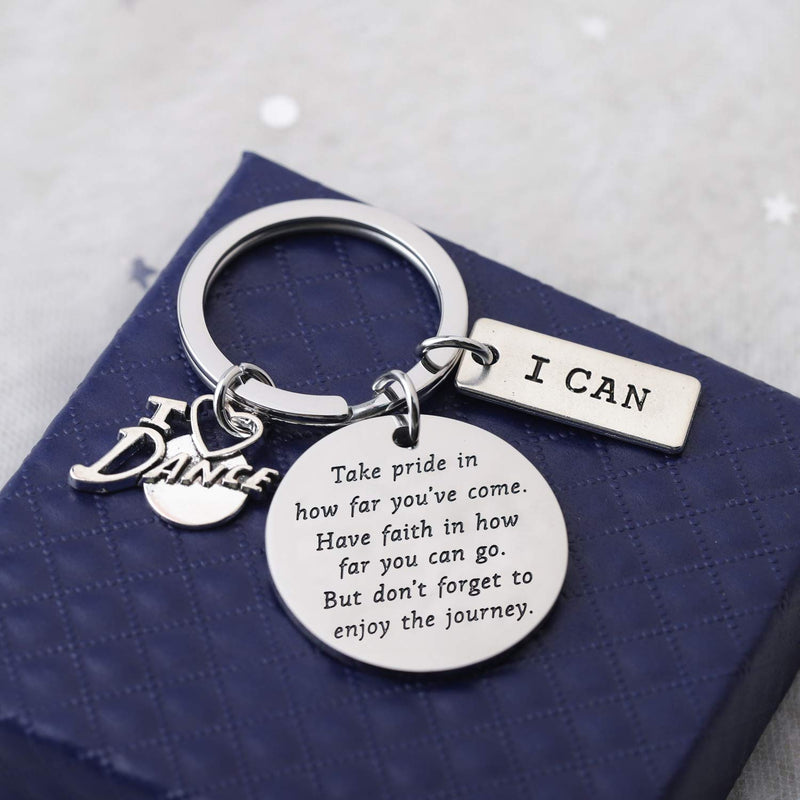 [Australia] - FUSTMW Dance Keychain Dancer Gifts Dance Team Inspiration Gifts Dancer Lovers Gifts Dance Jewelry Dancer Graduation Gifts Ballerina Gifts silver 