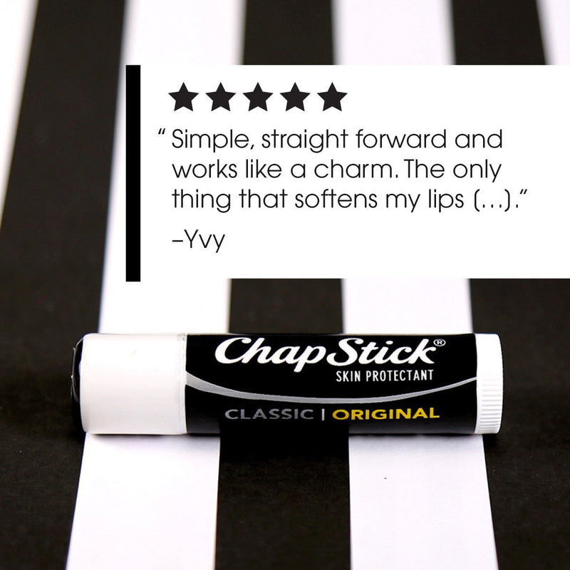 [Australia] - ChapStick Classic (Regular Flavor, 12 Sticks) Skin Protectant Lip Balm Tube, 0.15 Ounce (12 Blister Packs of 1 Stick, 12 Total Sticks) 
