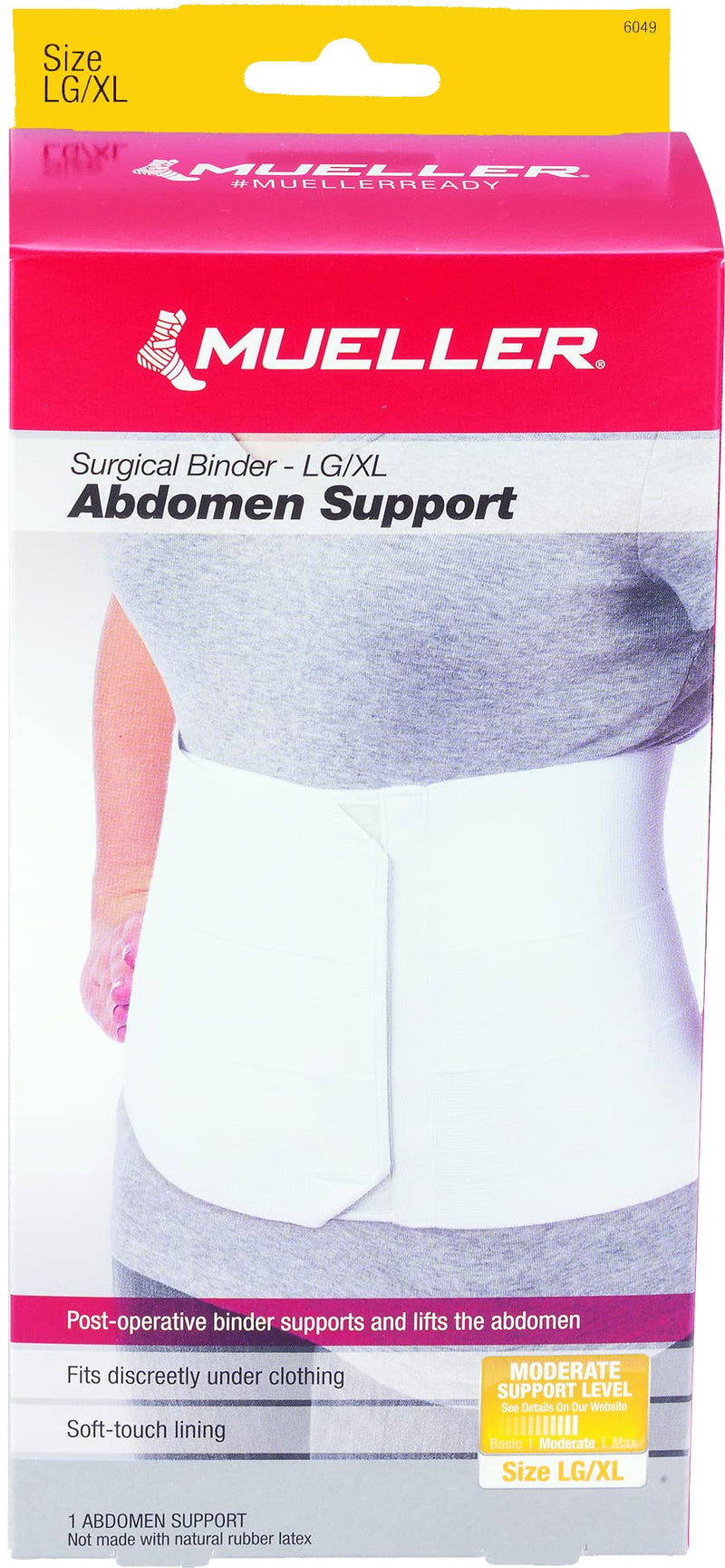 [Australia] - Mueller Sports Medicine Surgical Binder and Abdomen Support, White, Large, X-Large, Large/X-Large 