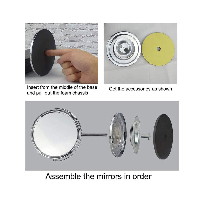 [Australia] - HY Double Sided Magnifying Mirror - 7 Inch Round Swivel Vanity Tabletop Mirrors,Makeup Standing Mirror with 3X Magnification 