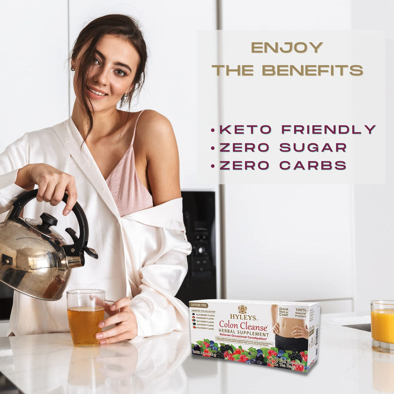 [Australia] - HYLEYS Tea Wellness Colon Cleanse 5 Flavor Assorted Tea, 42 Count, 1 Pack Assorted 42 Ct 42 Count (Pack of 1) 