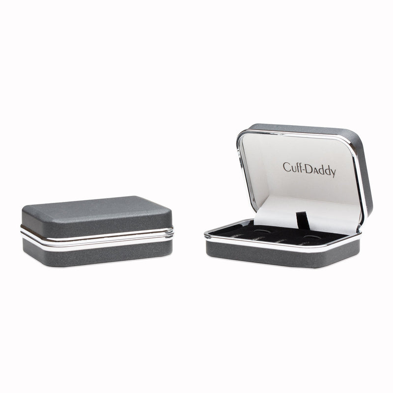 [Australia] - Cuff-Daddy Mens White Enamel Freemason Masonic Formal Set Cufflinks and Studs with Presentation Box 