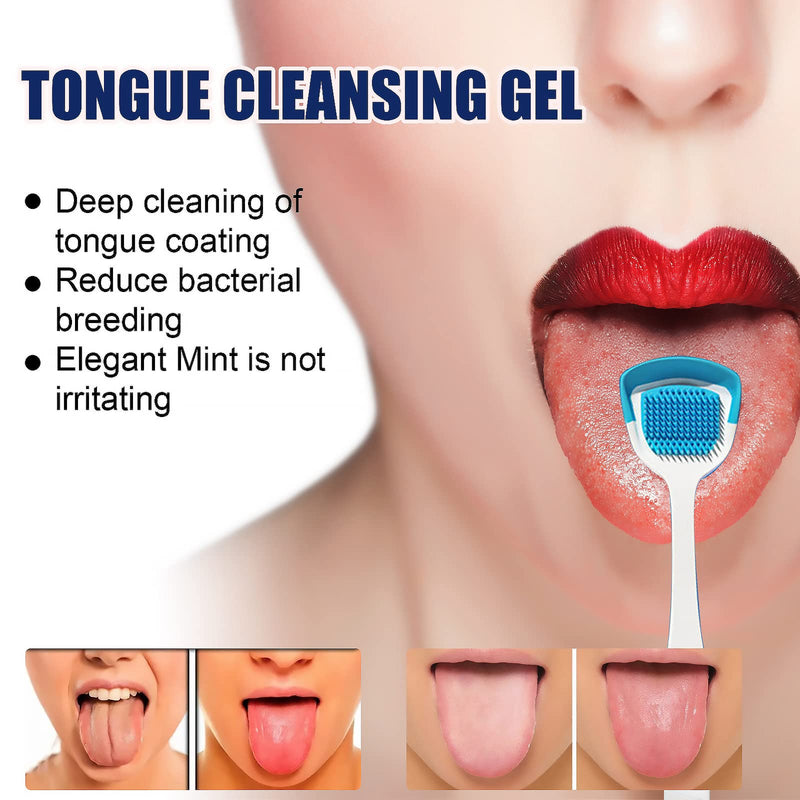 [Australia] - Tongue Cleaner Gel with Tongue Brush, Tongue Cleaner for Reduce Bad Breath, Tongue Cleaner Kit Fresh Mint for Maintain Mouth Health and Oral Care (A) A 