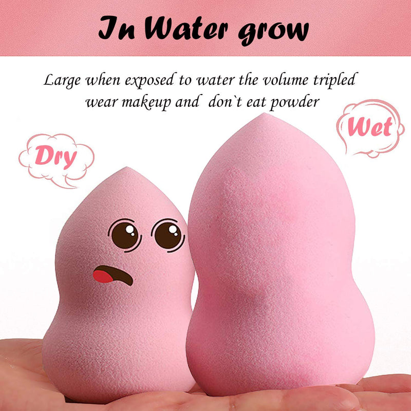 [Australia] - 5Pcs Make Up Sponge Blender，Cosmetics Beauty Assecories Set, Muti-Colored Makeup Techniques for Liquid Cream and Powder, Dry Wet Use 