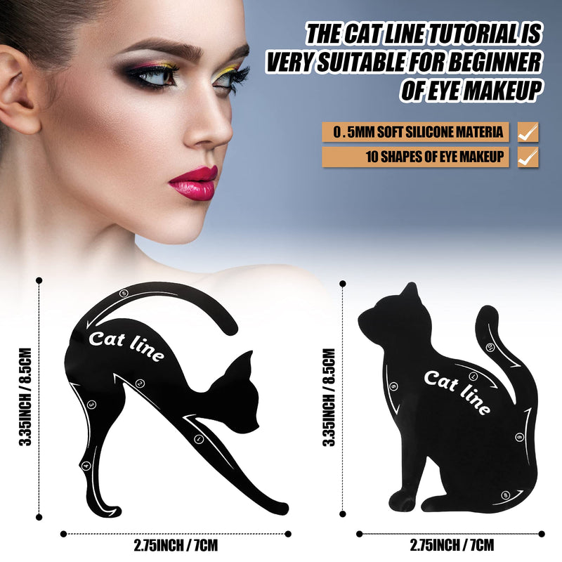 [Australia] - Eye Makeup Moulds Kit Includes Smoky Cat Eyeliner Stencil Pads, Eyebrow Applicators Template Plate, Eyeshadow Stencil Stickies, Quick Makeup Tool for Beginners 