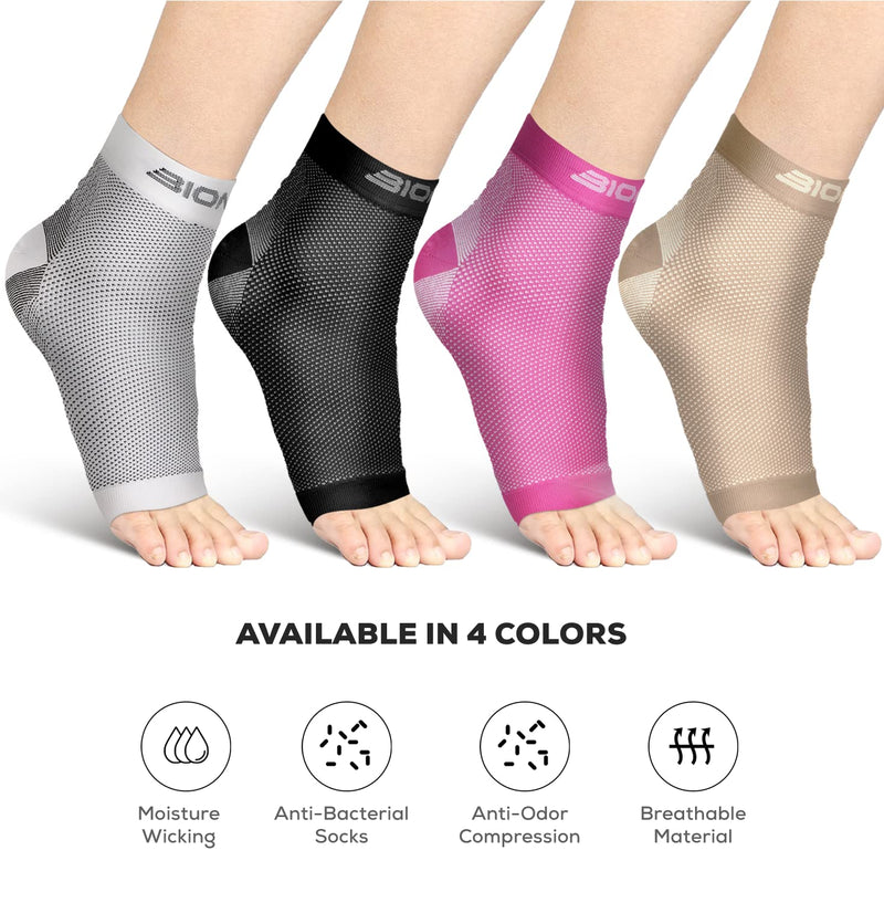 [Australia] - Plantar Fasciitis Foot Socks | Best Compression Sleeve for Ankle Arch & Heel Achilles Tendon Supports Brace | Men and Women Night Splint Pain Relief | Black S/M (Women 2 to 5.5 / Men 5.5 to 8) 