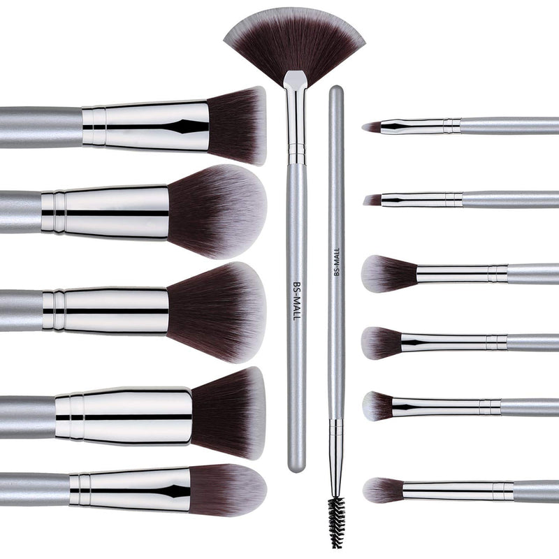 [Australia] - BS-MALL 13 PCS Makeup Brush Set Premium Synthetic Silver Foundation Blending Blush Face Powder Brush Makeup Brush Kit Kit 1 