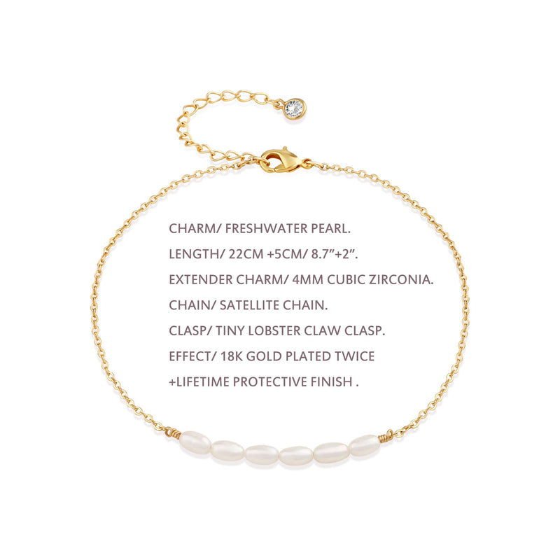 [Australia] - Mevecco Pearl Anklet Handmade 18k Gold Plated Dainty Boho Beach Cute Ankle Bracelet Adjustable Wafer Layered Turquoises Dangle Coins Foot Chain for Women Pearl Gold 