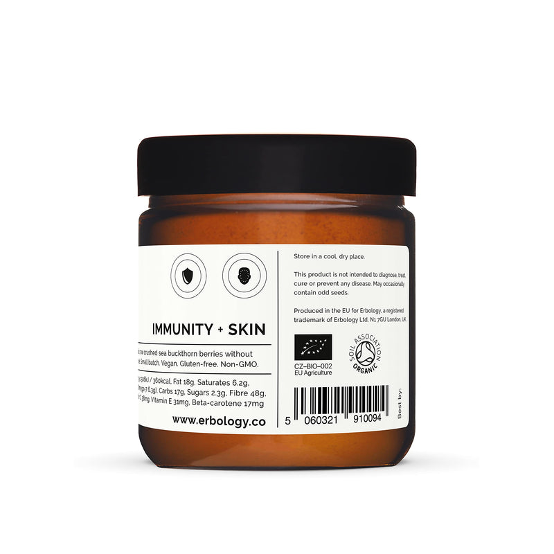 [Australia] - 100% Organic Sea Buckthorn Powder 35g - Seeds Removed, More Concentrated - Rich in Omega-7, Vitamin C and Beta-carotene - Straight from Farm - Raw, Vegan and Gluten-Free - Non-GMO - Recyclable Glass Jar 