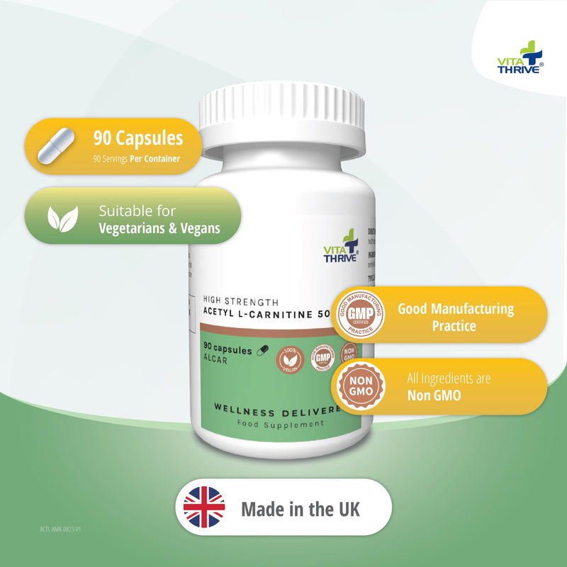 [Australia] - VitaThrive® Acetyl L Carnitine 500mg – 90 Capsules 