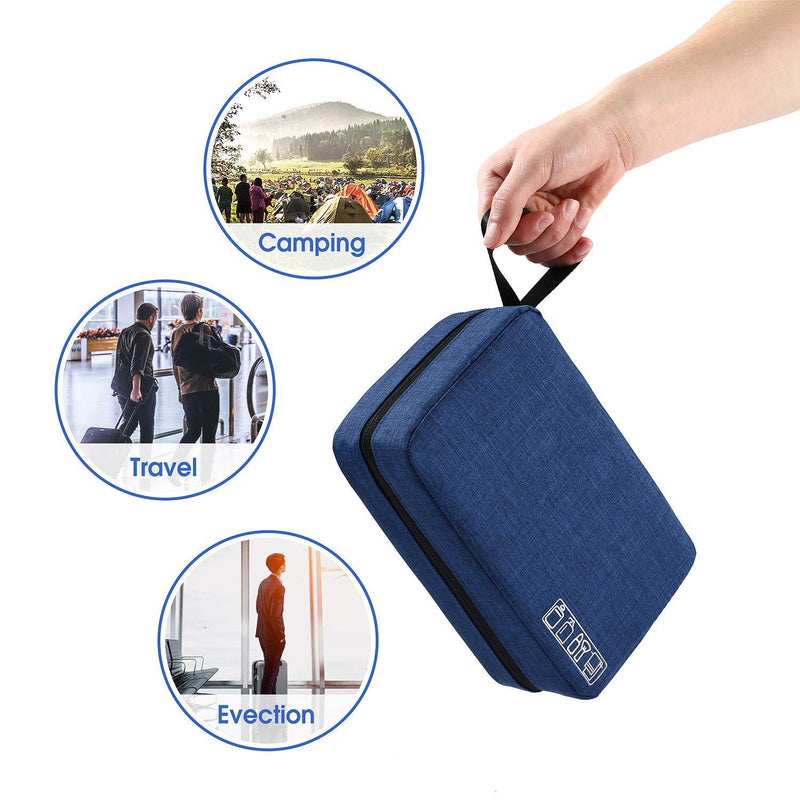 [Australia] - WeTest Perfect Travel Toiletry Bag - Hanging Travel Dopp Kit Waterproof Organizer Bag (Dark Blue) 