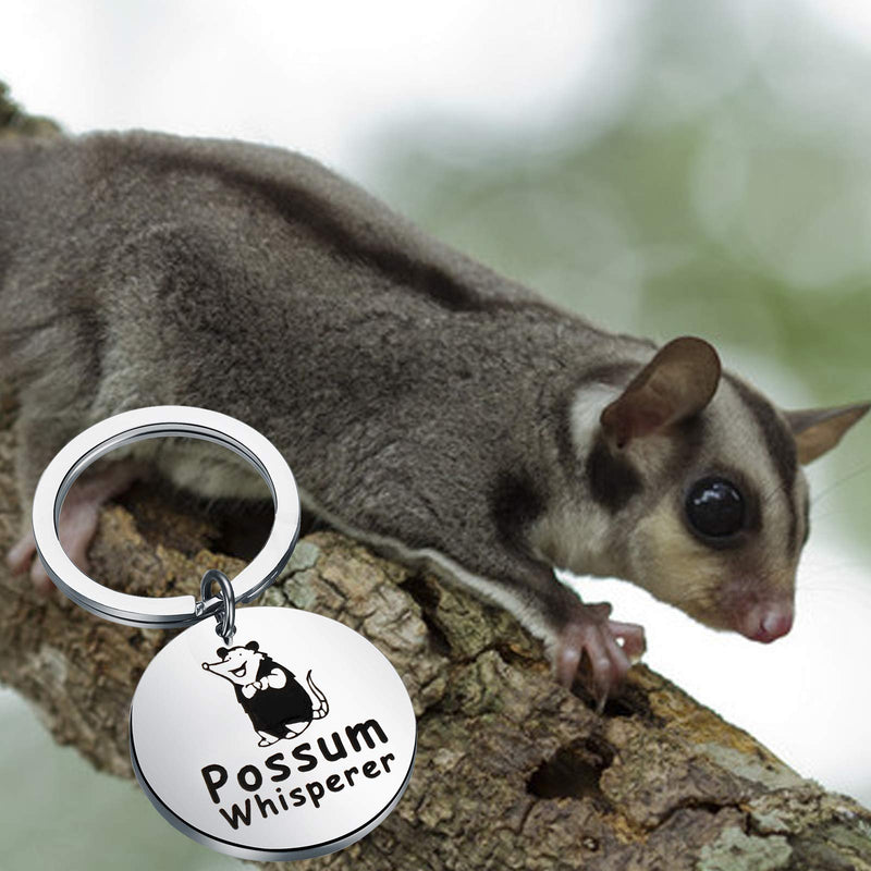 [Australia] - PENQI Opossum Animal Jewelry Possum Gifts Possum Whisperer Keychain Opossum Lover Gifts Opossum Gift for Women Men 