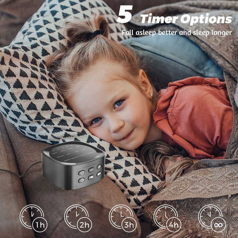 [Australia] - Sleepbox Sound Machines with 36 Volume Levels 5 Timers and Visible Sound Catalog Portable Soothing Sounds and Memory Function Sleep White Noise Machine for Home Office and Travel Black 