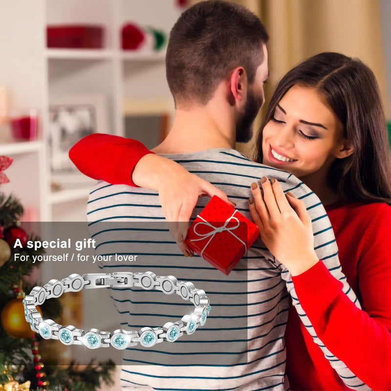 [Australia] - JEROOT Women Titanium Magnetic Bracelets,Titanium Magnetic Bracelets Gifts for Women with Free Link+Removal Tool(3500 Gauss) Green 