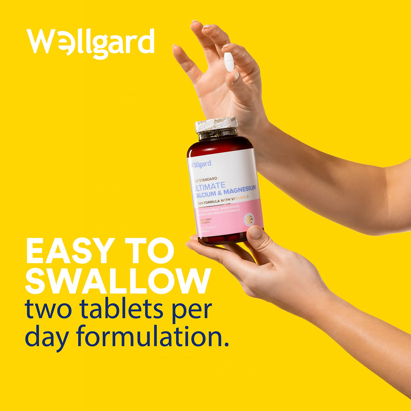 [Australia] - Vegan Calcium Magnesium Zinc and Vitamin D Capsules by Wellgard - Calcium Supplement, Calcium Tablets with Phosphorus, Manganese, Selenium, Copper, Made in UK 