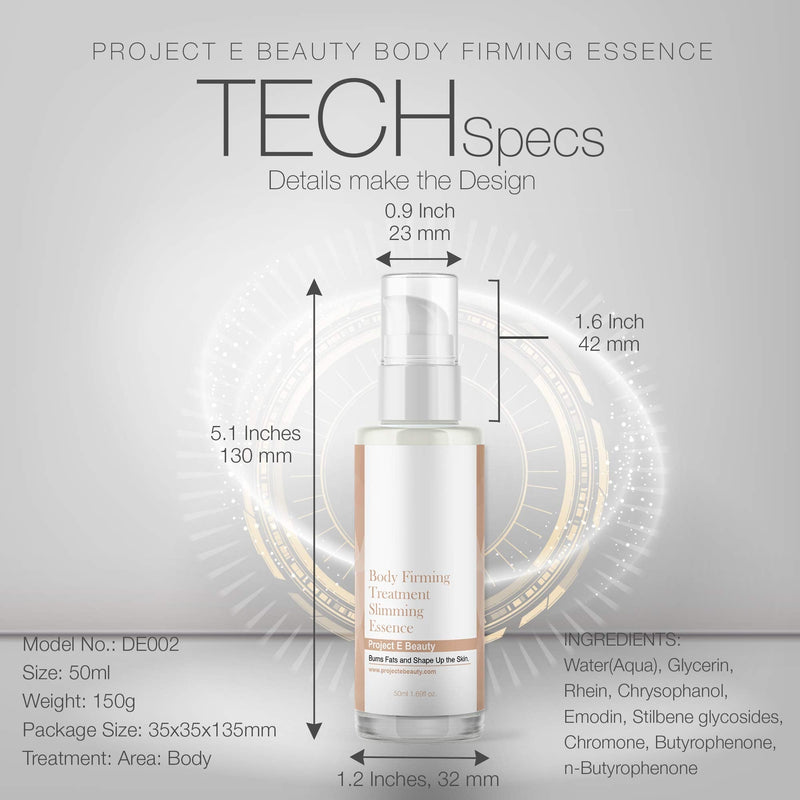 [Australia] - Project E Beauty Body Firming Treatment Slimming Essence | Natural Organic Cellulite Slimming Fat Burning Shaping Sculpting Weight Losing Skin Massage for Waist Abdomen & Buttocks Cream Gel 50ml 1.7oz 