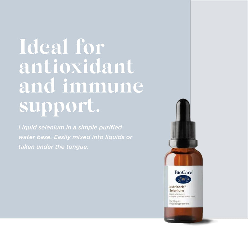 [Australia] - BioCare Nutrisorb Selenium | Liquid Selenium in a Purified Water Base | Antioxidant Support to Protect Cells from Oxidative Stress and Supports Immunity | Vegan Friendly - 15 ml 