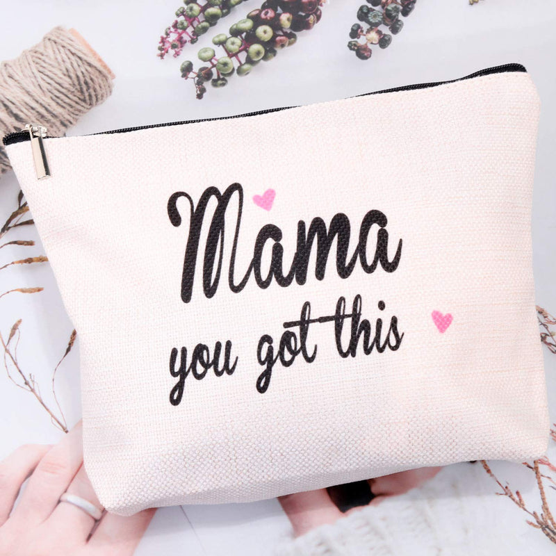 [Australia] - You Got This Mama Gifts Mom Cosmetic Bag Gift for New Mama Travel Bag Funny New Mom Gifts Make Up Pouch Bags (You Got This Mama Gifts) You Got This Mama Gifts 