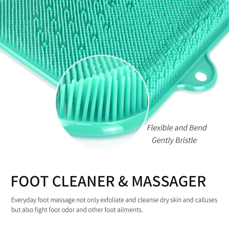 [Australia] - Newthinking Shower Foot Scrubber Cleaner Massager, Exfoliating Feet Massager Spa with Suction Cup Improves Foot Circulation & Reduces Foot Pain (Green) Green 