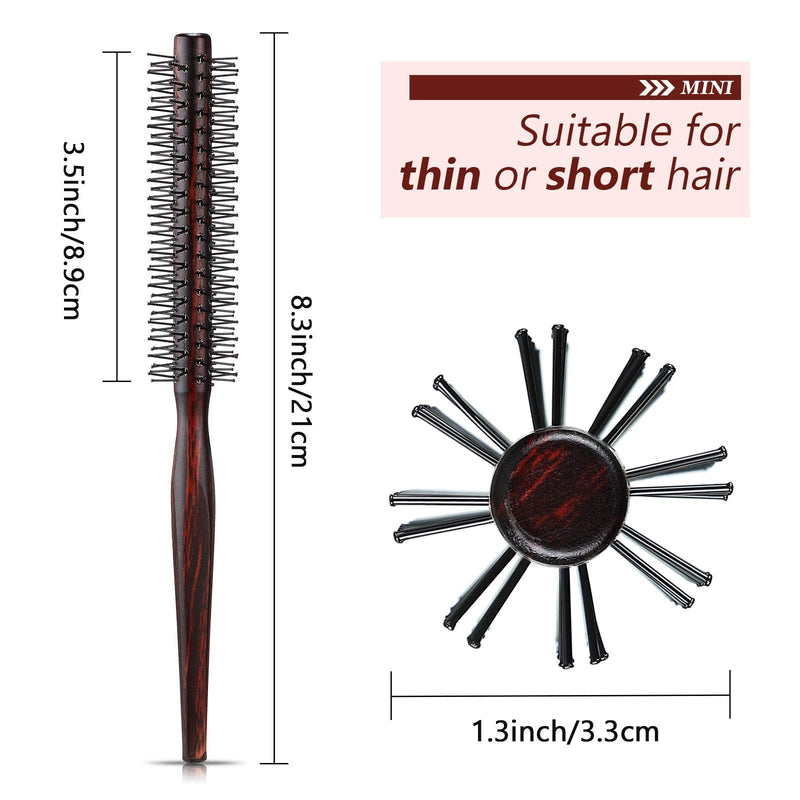 [Australia] - 3 Pieces Small Round Brush for Short Hair, 1 Inch Styling Hair Brush for Pixie Hair, Quiff Roller Nylon Bristle for Bangs, Thin Hair, Fine hair, Curling 