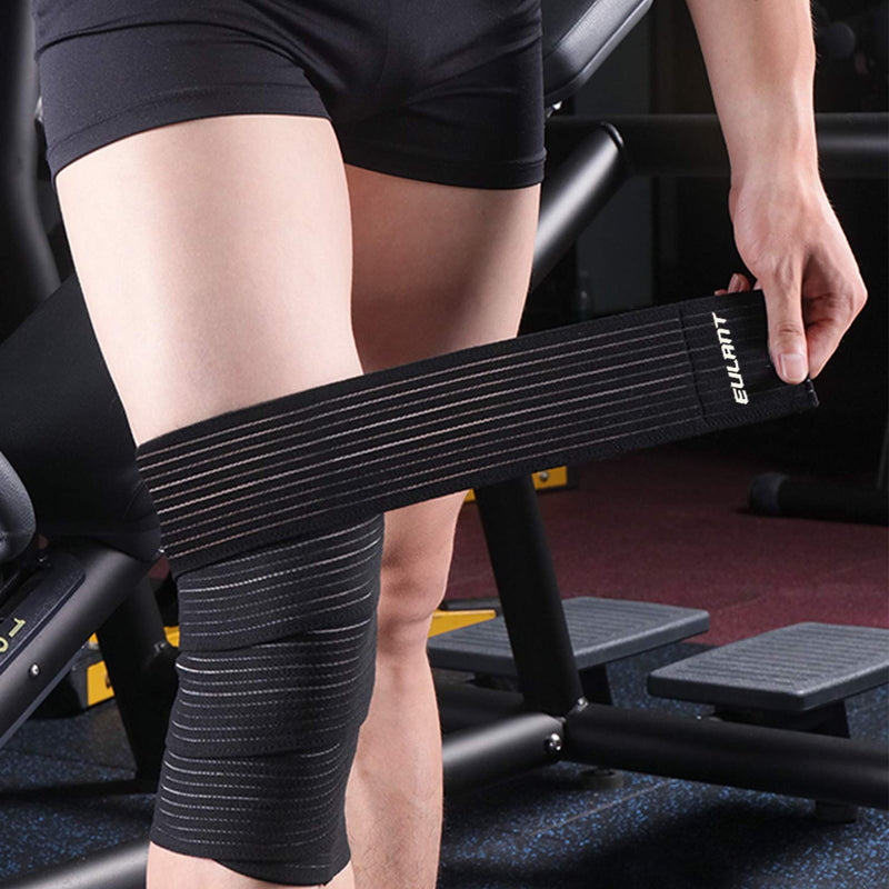 [Australia] - ONTYZZ Knee Bandage Elbow Support Calf 1 Pair High Elastic Thigh Compression Wrap Wrist Bandage Ankle Brace for Sport Gym Running Squat Workout Black/180cm 
