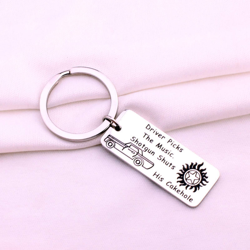 [Australia] - Supernatural Inspired Keychain Gift Driver Picks The Music Shotgun Shuts His Cakehole Keychain 