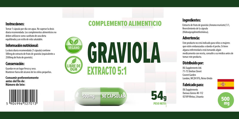 [Australia] - Hepatica Graviola Fruit Extract 2500mg Equivalent (500mg of 5:1 Extract) 90 Vegan Capsules, 3rd Party lab Tested, High Strength Supplement, Gluten and GMO Free 