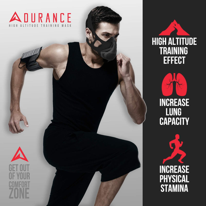[Australia] - Adurance Training Workout Mask, 4 Breathing Oxygen High Altitude Training Mask Exercise Device 