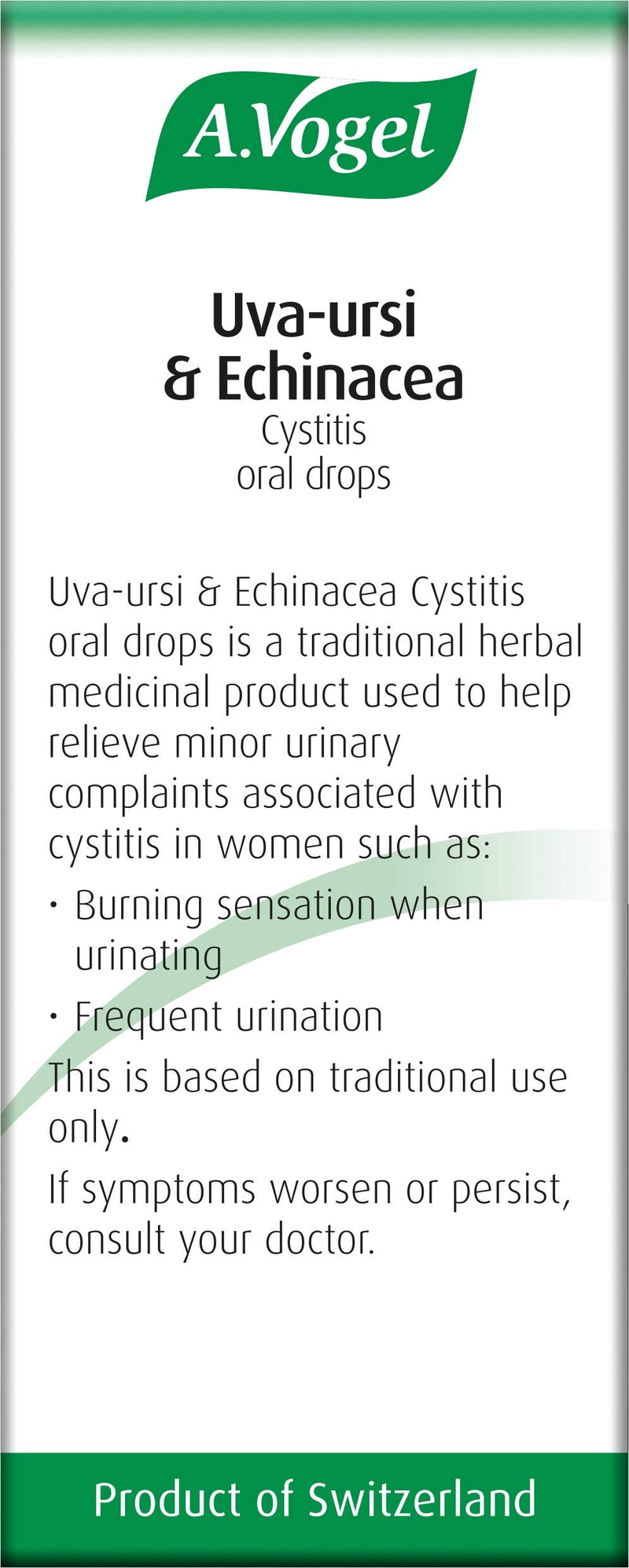 [Australia] - A.Vogel Uva-ursi & Echinacea Cystitis Oral Drops | Cystitis Treatment for Women | Relieves Minor Urinary Complaints Associated with Cystitis | 50ml 