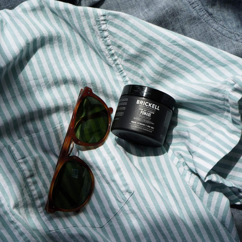 [Australia] - Brickell Men's Strong Hold Texturizing Pomade For Men, Natural and Organic, Pliable Fiber Pomade, 59 ml, Scented 