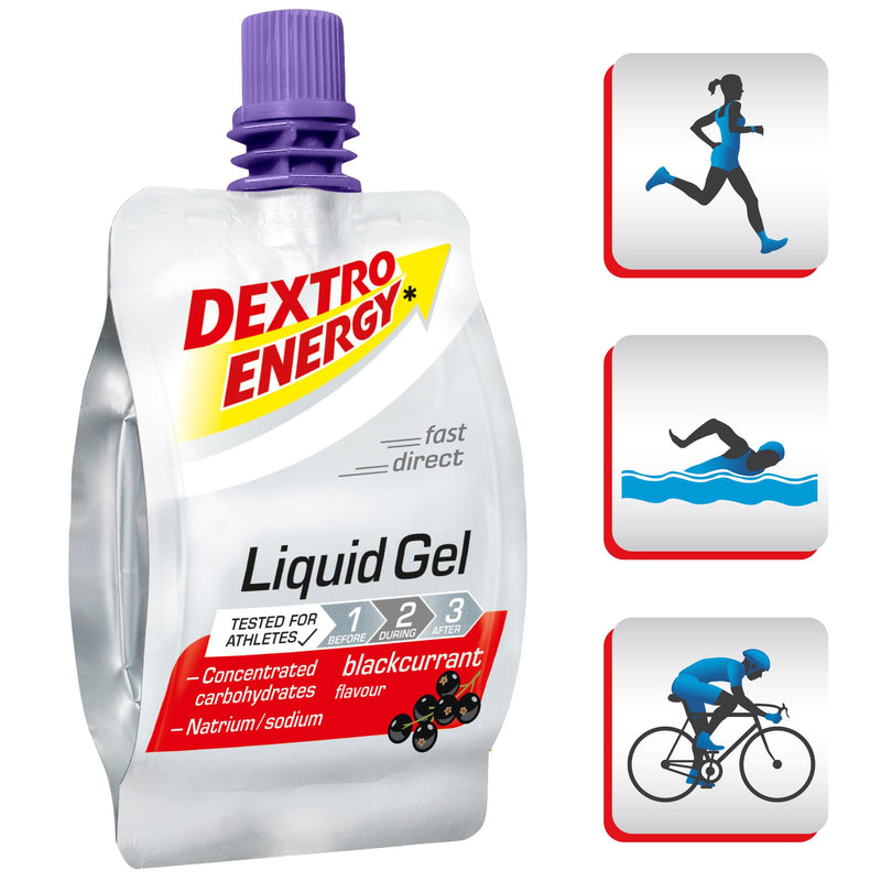 [Australia] - Dextro Energy Energy Gel | 6 Pack | High Carb Gel | Liquid Burst of Energy | Non-Sticky | for Running or Cycling | Energy Gel Blackcurrant | Vegan 