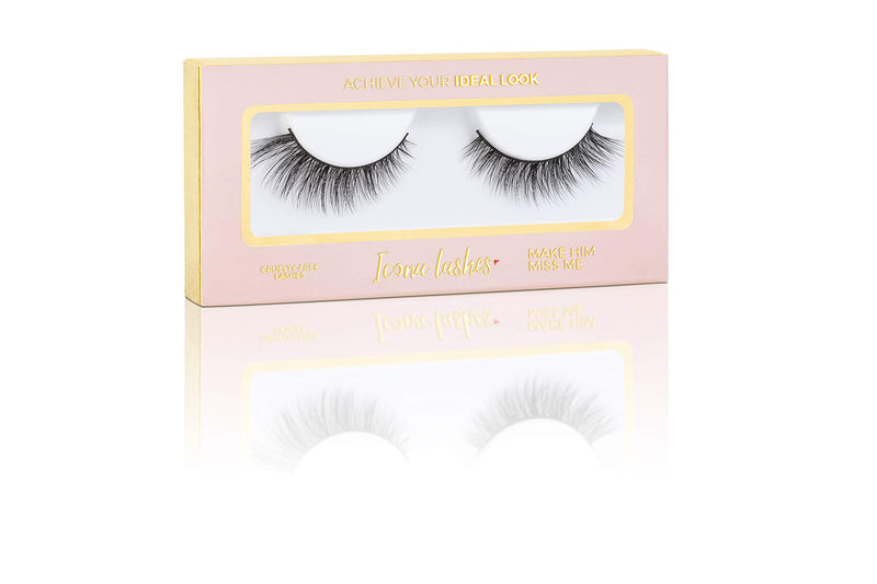 [Australia] - Icona Lashes Premium Quality False Eyelashes | Make Him Miss Me | Wispy & Flirty | Natural Look and Feel | Reusable | 100% Handmade & Cruelty-Free 