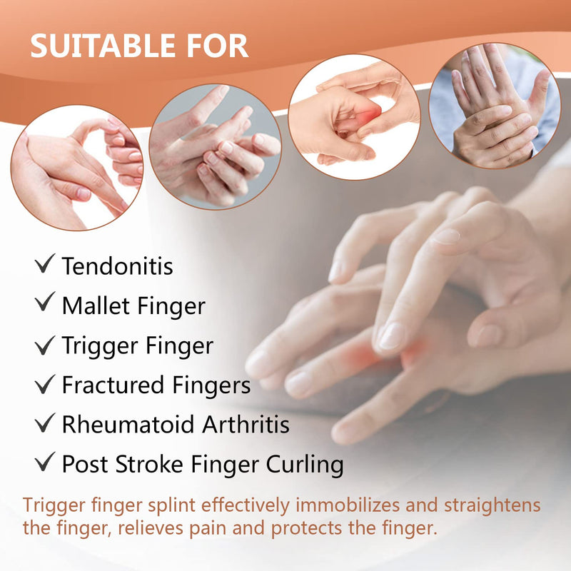 [Australia] - 2 Finger Splint, Trigger Finger Splint, Adjustable Two Finger Brace Hand and Wrist Support, Finger Straightening Immobilizer for Broken Fingers, Arthritis, Mallet Finger, Sprains, Finger Pain Relief Large/X-Large 