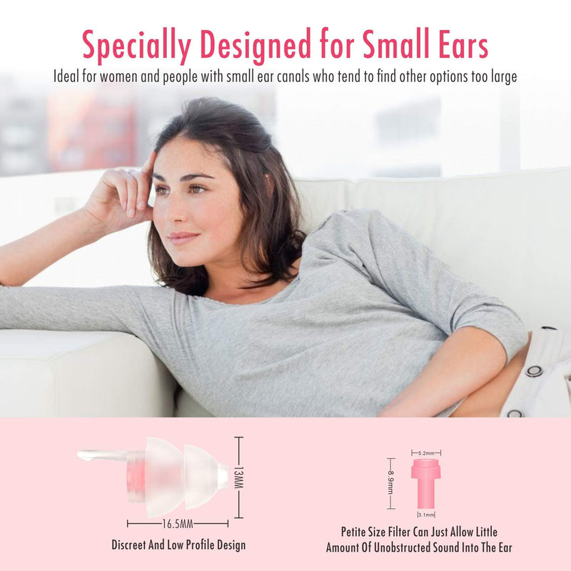 [Australia] - Sleeping Ear Plugs, Hearprotek 2 Pairs Ear Plugs (32db & 30db) Ultra Soft Noise Reduction and Hearing Protection earplugs for Side Sleepers, snoring, Travel, Working, Safety (Pink) Pink 