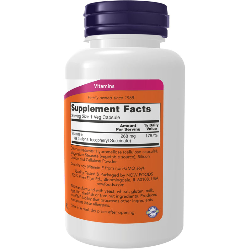 [Australia] - NOW Supplements, Vitamin E-400 IU D-Alpha Tocopheryl, Dry, Antioxidant Protection*, 100 Veg Capsules 