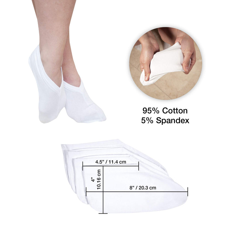 [Australia] - Eurow Cotton Spandex Cosmetic Moisturizing Therapy Socks, White, 2 Pairs 