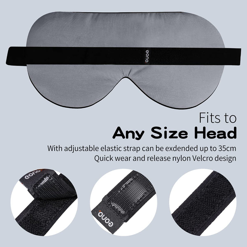 [Australia] - Amazon Brand - Eono Ultra-Comfort Sleep Mask with Adjustable Strap for Men Women Natural Modal Fabric Light Block Eye Mask for Bed, Travel, Office Sleeping (Grey) Grey 