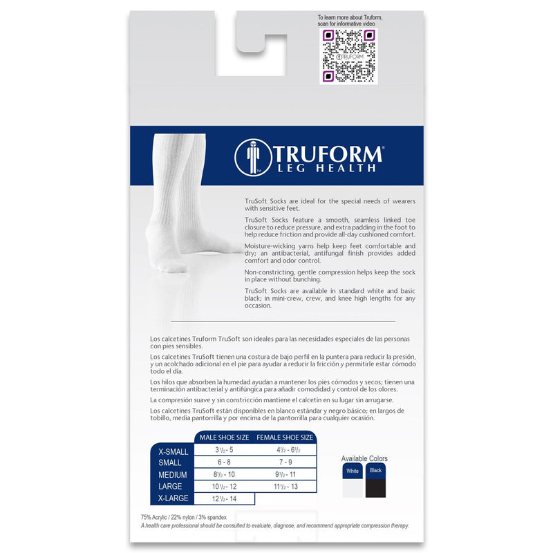 [Australia] - Truform Medical Compression Socks for Men and Women, 8-15 mmHg Knee High Over Calf Length X-Large (1 Pair) White 