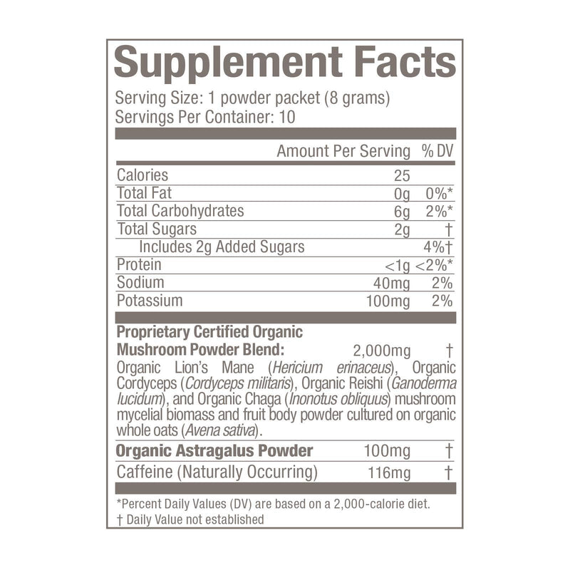 [Australia] - Om Mushroom Superfood Coffee Latte Blend Mushroom Powder, Single Serve, 10 Count, Lion's Mane, Cordyceps, Reishi, Chaga, Energy & Mental Clarity Support Supplement 10 Servings 
