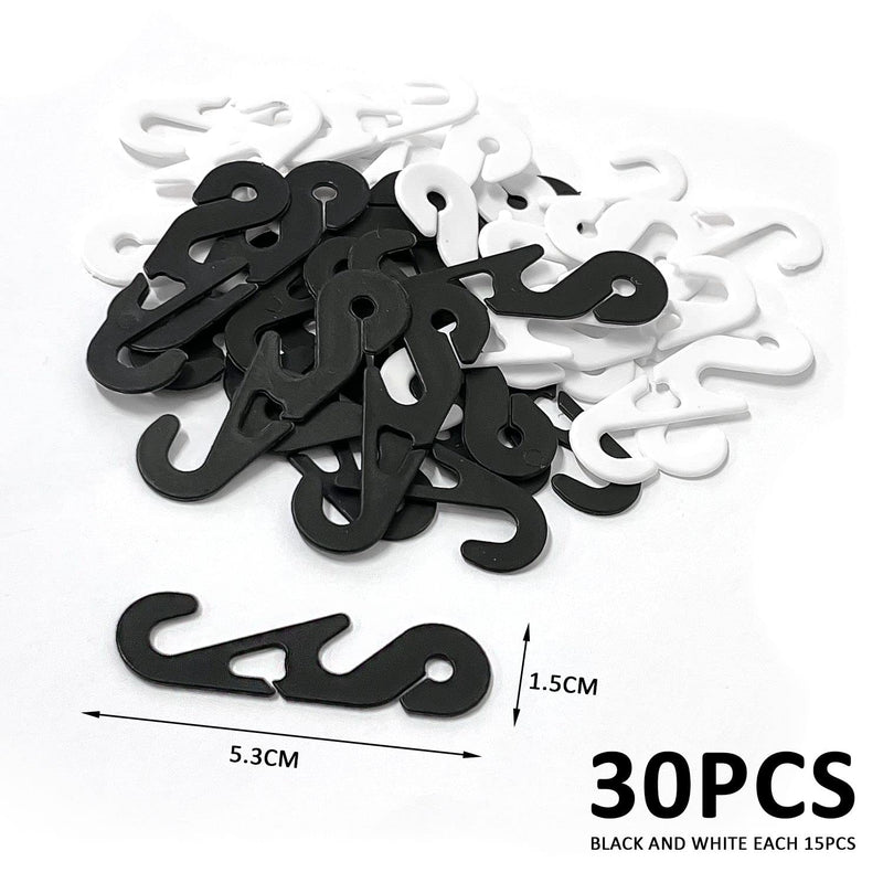 [Australia] - 30Pcs Mask Ear Hooks, 3 Position Adjustable Ear Clips, Mask Extension Hooks for Ear Pain Relief, Earmuffs for Adults and Children, Black, White 