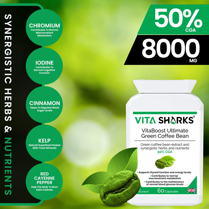 [Australia] - VitaBoost Ultimate Green Coffee Bean | Kosher Tablets for Healthy, Natural Weight Loss, Vegan Thyroid Support & Metabolism Boost for Fat Burning & Slimming 