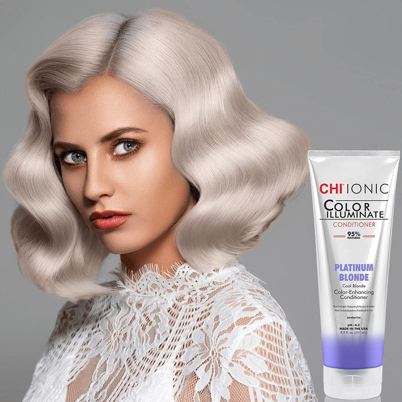 [Australia] - CHI Ionic Color Illuminate Conditioner, Platinum Blonde, Color Enhancing Conditioner, 251 ml 