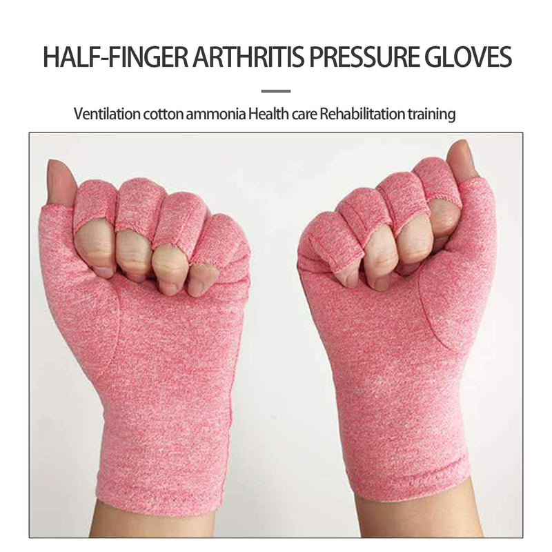 [Australia] - Vansun Half-Finger Arthritis Pressure Gloves- 2 pcs, Spandex 15%, Breathable and Sweat-Proof, Health Care Gloves, Rehabilitation Training, Suitable for Indoor Health Care (Large) Large 