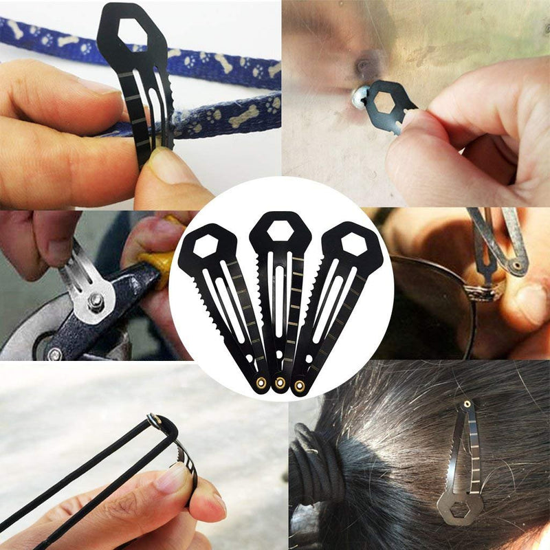 [Australia] - VintageBee 10 Pack Mini Multi Tool Multi-Functional Hair Clip Stainless Steel Women Self-Defense Tool EDC Survival Kit 