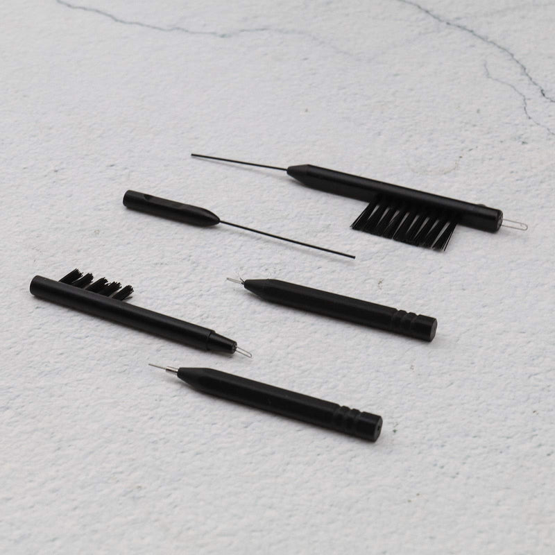 [Australia] - 6Pcs Hearing Aid Disassembly Cleaning Tool Kit Multi-Functional Brushes with Magnet Wax Loop Vent Cleaner Steel Pick Microfiber Cloth Universal 