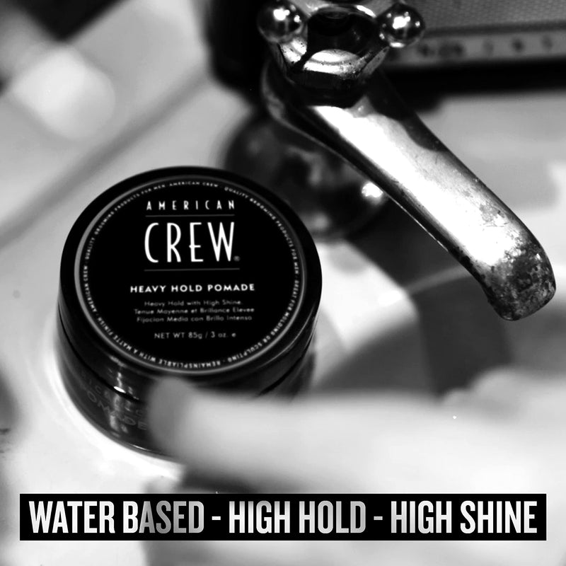 [Australia] - American Crew Heavy Hold Pomade with High Hold & Shine for Smooth & Sculpted Styles (85g) Water-based Formula, Hair Styling for Men 
