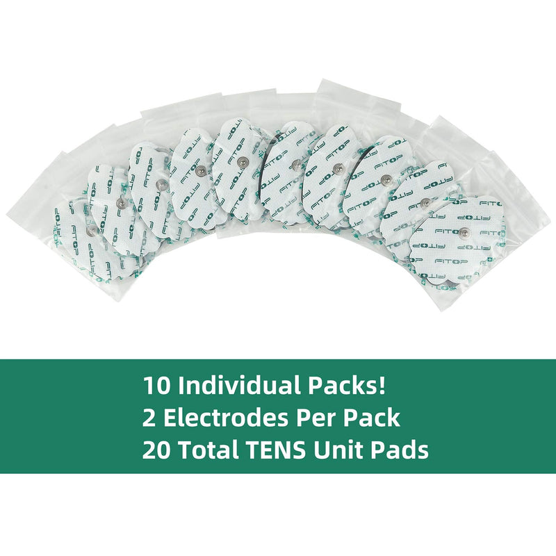 [Australia] - FITOP TENS Pads EMS Unit Snap Electrode 20 Pcs with Super Gel 
