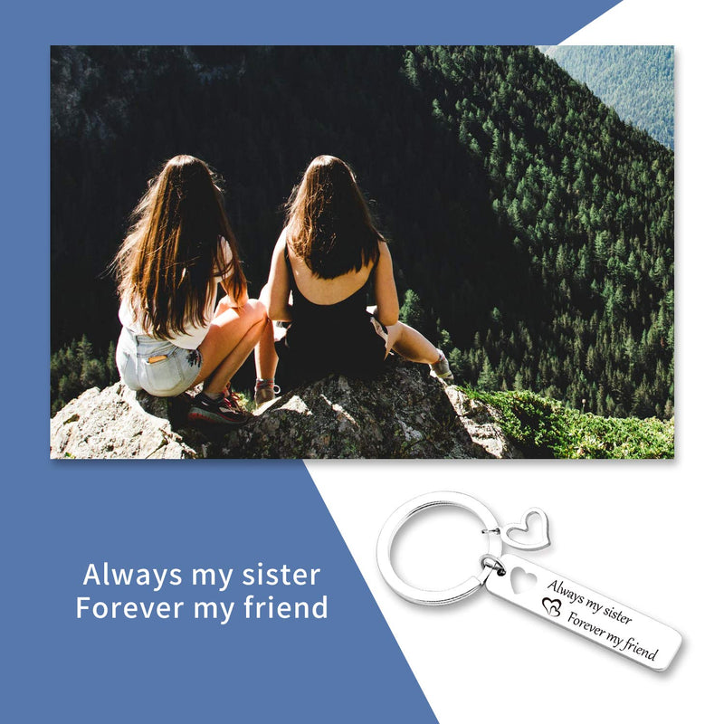 [Australia] - G-Ahora BFF Jewelry Gift for Sister Graduation Birthday Gift Keychain Keyring for gifls Sister Jewelry (KN-Always My Sister Forever My friend-20190619) 