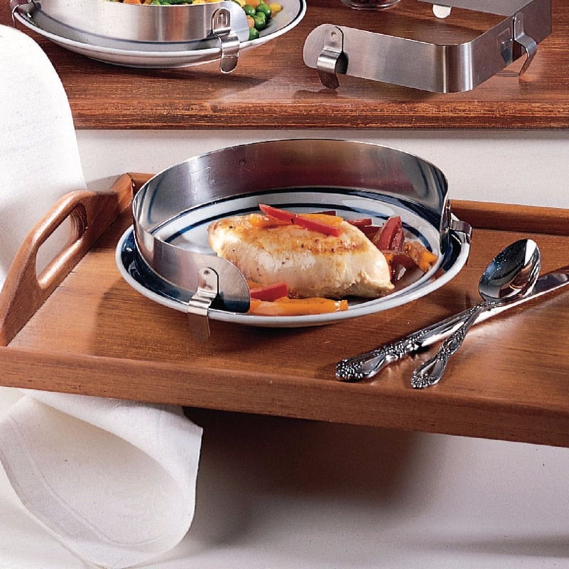 [Australia] - Sammons Preston - 44534 Large Stainless Steel Food Guard for 9" - 11" Plates, Secure Food Spill Protection for Independent Eating, Easy to Clean and Dishwasher Safe Plate Protector 