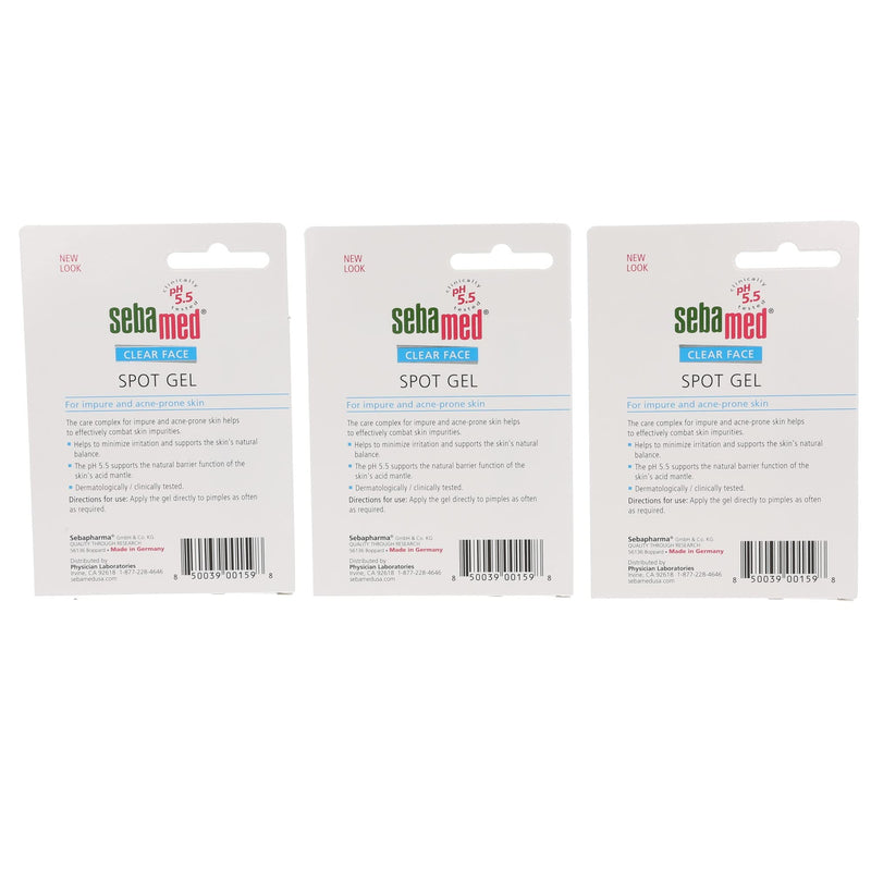 [Australia] - Sebamed Clear Face Acne Spot Gel Anti Pimple Gel Dermatologically Tested for Acne Prone Skin 0.34 Fluid Ounces (10mL) Pack of 3 3 Pack 